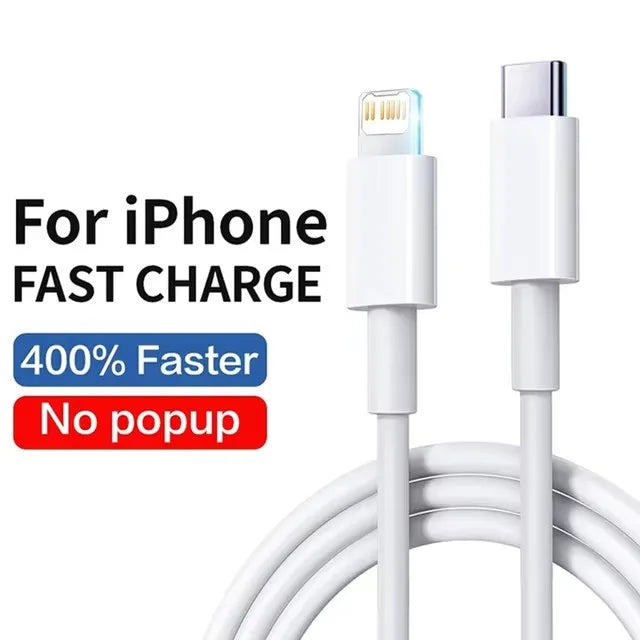 35W PD USB-C Fast Charging Cable for iPhone 14/13/12/11 Pro Max, 8, 7, XR, XS, and More