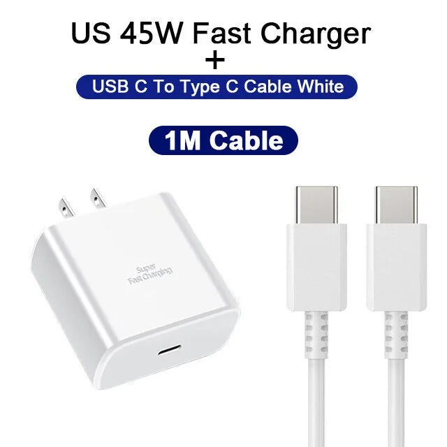 45W PD Fast Charging Adapter with USB-C Cable