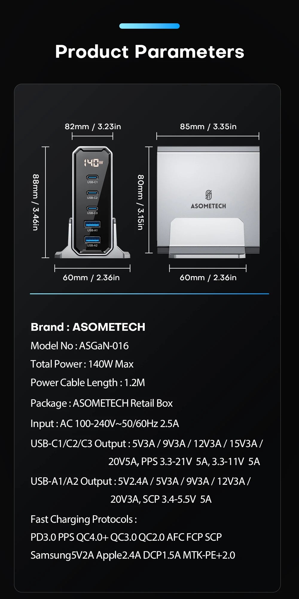 140W Multi-Port GaN Charger with QC4.0 and PD