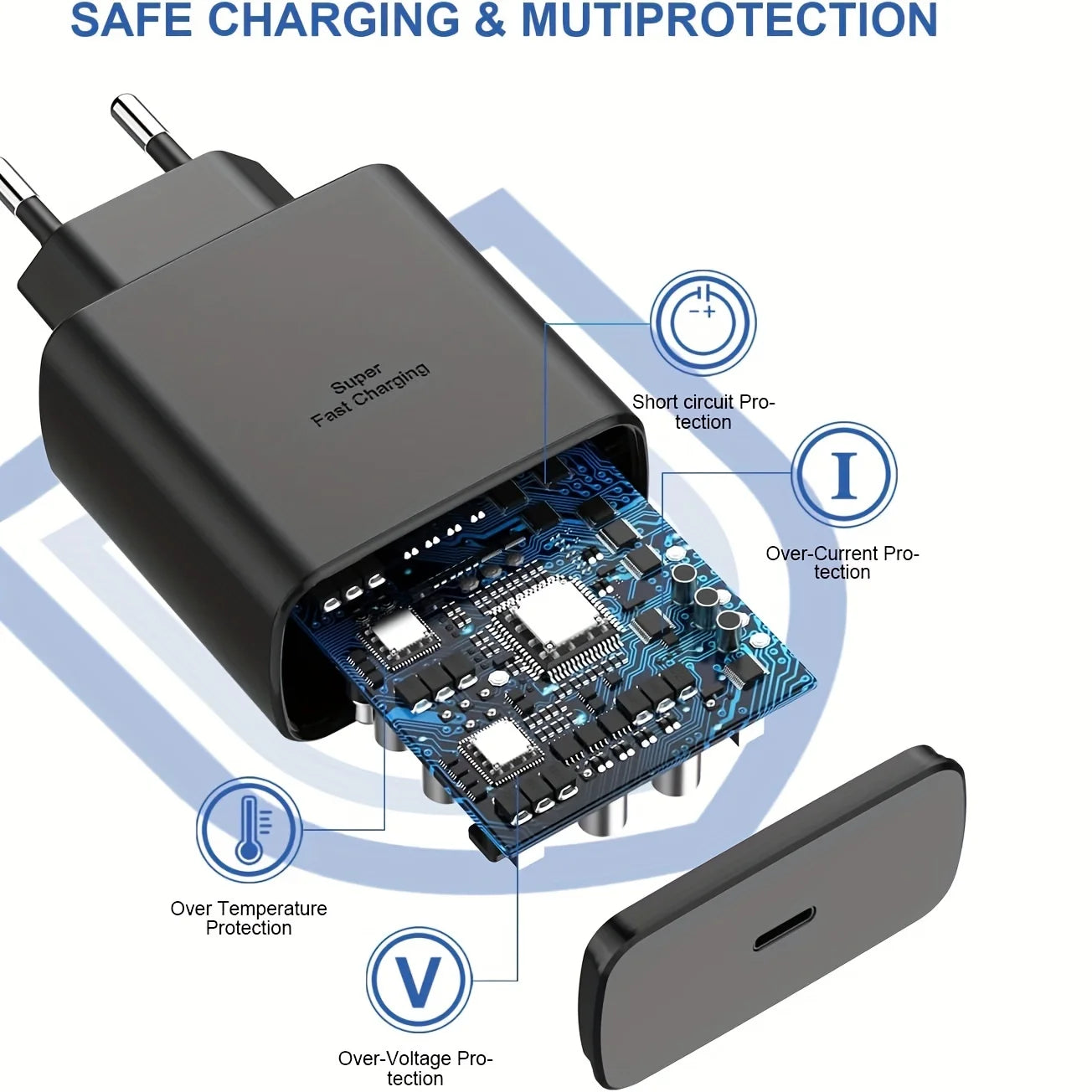 45W PD Fast Charging Adapter with USB-C Cable