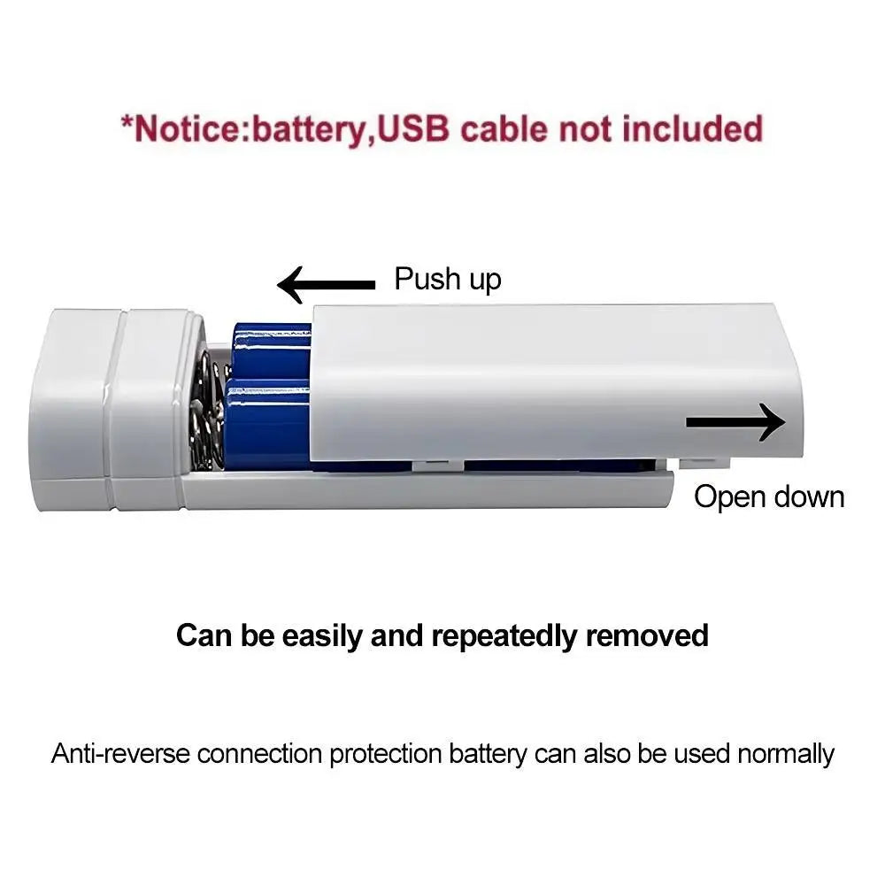 DIY Power Bank Box: 5V 2A 6000mAh 2X 18650 USB Type-C Battery Charger Case (Batteries Not Included)