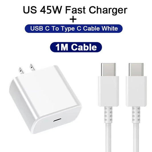 45W PD Fast Charger for Samsung Galaxy S22/S23 Ultra & Note 10 – USB-C Wall Adapter