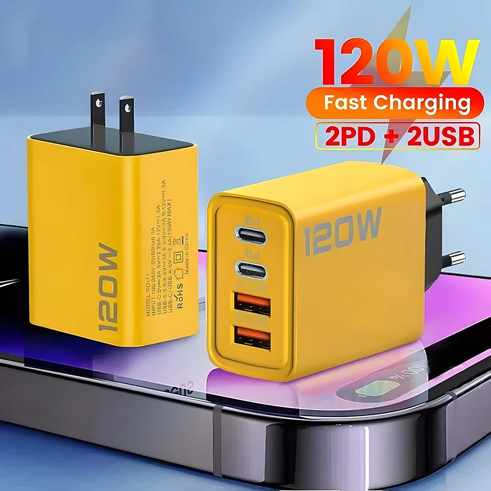 4-Port USB C PD Charger with Quick Charge 3.0