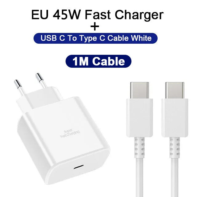 45W PD Fast Charging Adapter with USB-C Cable